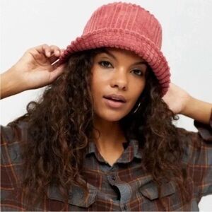 NEW Urban Outfitters Pink Wide Wale Corduroy Bucket Hat O/S
